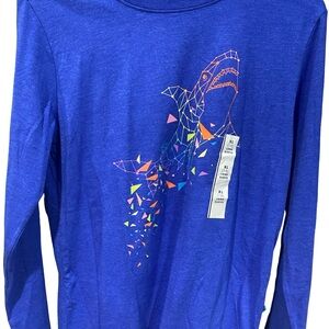Cat & Jack Blue Long Sleeve Shirt with Geometric Shark